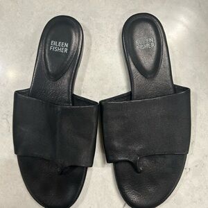 Eileen Fisher Black Leather Sandals